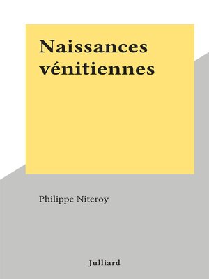 cover image of Naissances vénitiennes